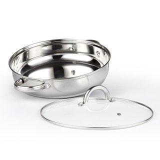 Cook N Home 2481 Paella and Everyday Stainless Steel 11-inch Pan