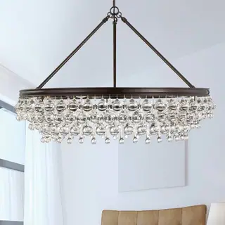 Calypso Collection Crystorama Brown Brass and Glass 6-light Vibrant Chandelier