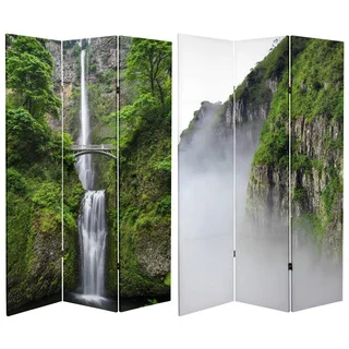 Double Sided Mountaintop Waterfall 6-foot Tall Canvas Room Divider