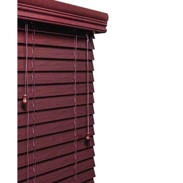 Mahogany 2-inch Faux Wood Grain Blind 11 to 72-inch wide