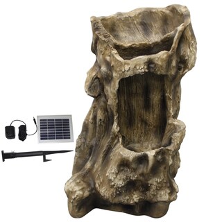 Woodland Solar Waterfall Fountain with Solar Water System Kit