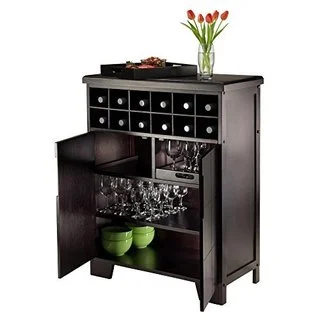 Bonnay 92632-WW Brown Wood Wine Cabinet