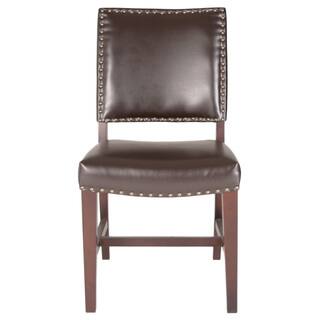 Gray Manor Espresso Birch/Bonded Leather/Fabric Alan Dining Chairs (Set of 2)