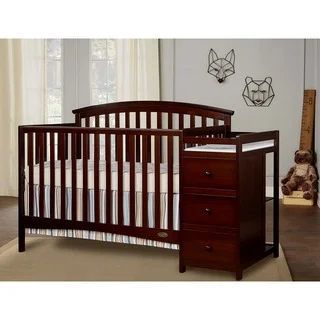 Dream On Me Niko Espresso Wood 5-in-1 Convertible Crib With Changer