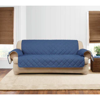 Sure Fit Quilted Denim Sherpa Sofa Furniture Protector