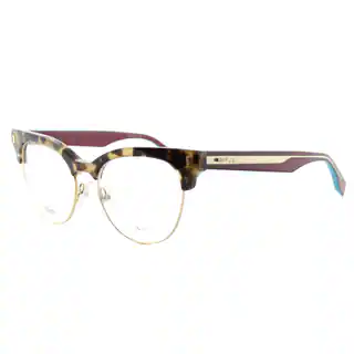 Fendi Women's FF 0163 VHB Havana Cyclamen and Gold Plastic 51-millimeter Cat-eye Eyeglasses