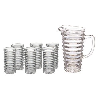 Clear Crystal Pitcher and 6 Glasses (7-piece Set)