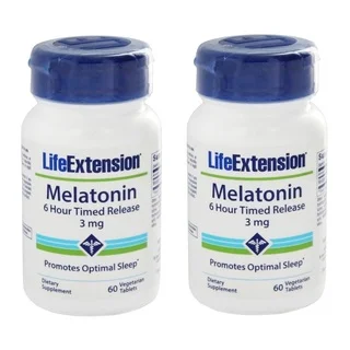 Life Extension Melatonin 6-Hour Timed Release 3mg (60 Vegetarian Tablets)