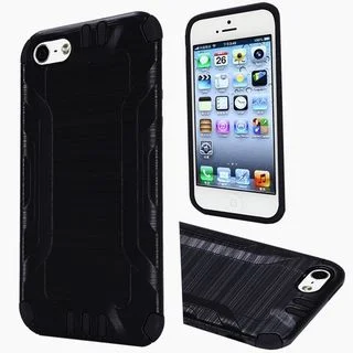 Insten Hard PC/ Silicone Dual Layer Hybrid Rubberized Matte Case Cover For Apple iPhone 5/ 5S/ SE