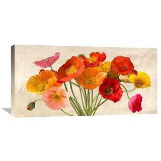 Global Gallery Luca Villa 'Poppies in Spring' Stretched Canvas Artwork