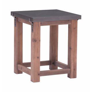 Greenpoint Collection Grey and Distressed Fir Finish MDF 23.6-inch x 19.7-inch x 19.7-inch Side Table