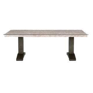 Abby Bronze/Grey Finish Glass/Metal/Pine Dining Table