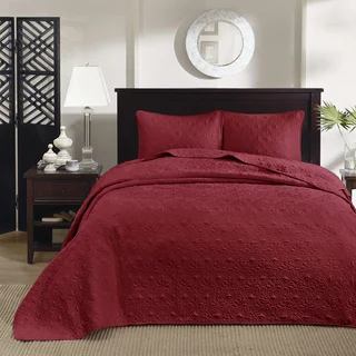 Madison Park Mansfield Red 3-piece Bedspread Set