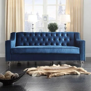 Chic Home Dylan Velvet Button-tufted with Silver Nailhead Trim Round Acrylic Feet Sofa