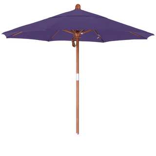California Umbrella 7.5' Rd. Marenti Wood Frame, Fiberglass Rib Market Umbrella, Double Wind Vent, Pacifica Fabric