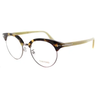 Tom Ford FT 5343 052 Dark Havana Plastic 51-millimeter Round Eyeglasses