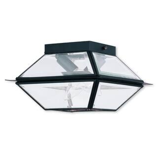 Livex Lighting Westover Black 2-light Outdoor/Indoor Ceiling Mount Fixture