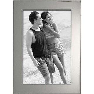 Elegance Luxe Nickel Plated 5x7" Photo Frame, PU Back
