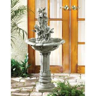 Filey Grey/Green Glass/Synthetic Fiber/Resin Upright Water Fountain