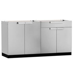 NewAge Products Aluminum/Stainless Steel 64-inch x 24-inch 2-piece Outdoor Kitchen Storage