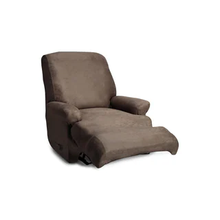 QuickCover Coverworks Brown Stretch Leather 1-piece Classic Recliner Slipcover