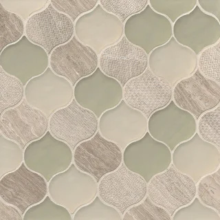Rain Drop Pattern Chiffon Stone and Glass Mosaic Tile (Pack of 11 Sheets)
