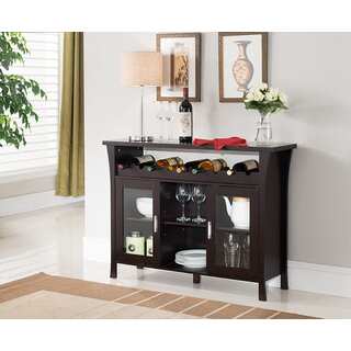 K and B Furniture Co Inc WR1346 Espresso Wood/Veneer/Glass Wine Rack