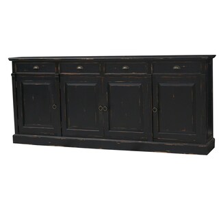 Bramble Co. Hudson 4-drawer Black Heavy Distressed Mahogany Sideboard