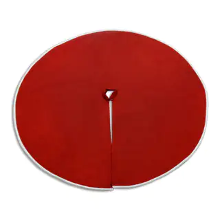 Passion Suede Cinnabar/White/Red Polyester Trimmed Tree Skirt