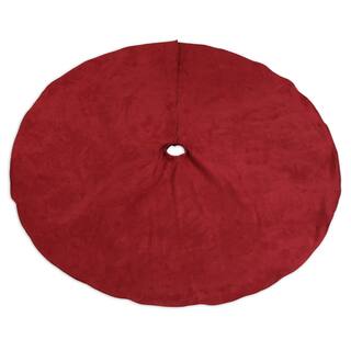 Passion Suede Cinnabar Red Polyester 53-inch Tree Skirt