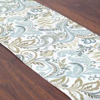 Findlay Seaglass Blue/Tan/Off-white Linen/Polyester 12.5-inch x 72-inch Runner
