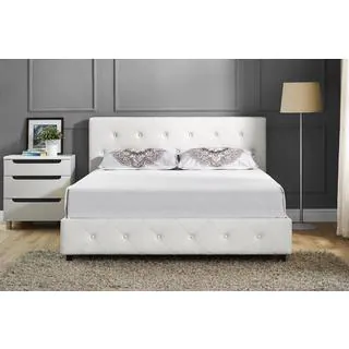DHP Dakota White Faux Leather Upholstered Full Bed