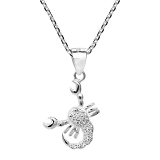 Scorpio Zodiac Sign Cubic Zirconia 925 Silver Necklace (Thailand)
