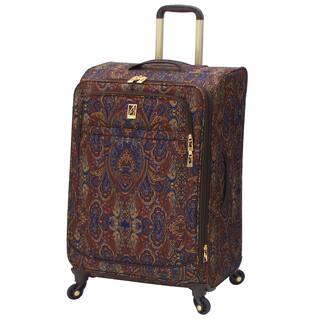 London Fog Soho Collection Brown Paisley 25-inch Expandable Upright Spinner Suitcase
