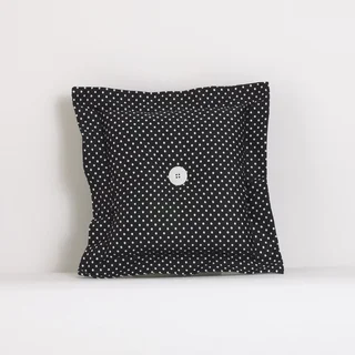 Cotton Tale Black Cotton Dotted Throw Pillow