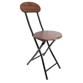 Wee's Beyond Brown Wood Folding Stool With Back