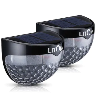 Black 6-LED Solar-powered Waterproof Semi-circle Outdoor Light