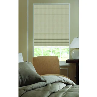 Linen Ashton Stripe 24.5-inch Plain Fold Roman Shades