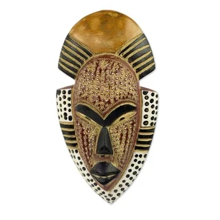 Handcrafted African Wood 'Ghana's Happiness' Mask (Ghana)