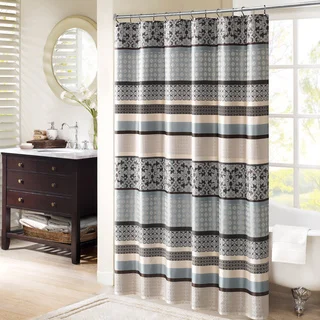 Madison Park Harvard Jacquard Shower Curtain 2-Color Option