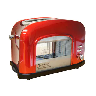 iTouchless Candy Apple Red See-through Automatic 2-slice Bread Toaster