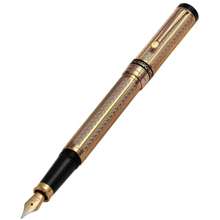 Xezo Tribune 18k Gold Layered Diamond-cut Weighty and Balanced Individually Numbered Fine Fountain Pen