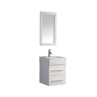 MTD Vanities Nepal White Oak/Ceramic 18-inch Single-sink Wall-mounted Bathroom Vanity Set