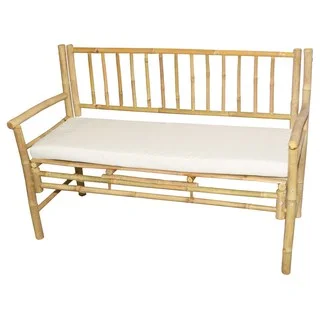 Bamboo Cushioned Bench