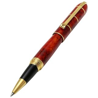 Xezo Eternal Flame Hand-enameled 18k Gold-plated Solid Brass Balanced Fine Rollerball Pen