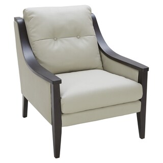 LumiSource Telluride Beige Faux Leather Accent Chair