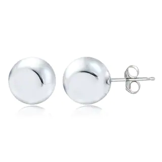 Mondevio Silver High Polished Ball Bead Stud Earrings