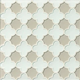 Bedrosians Flora White Linen/Mist Glass Mosaic Tile (11-sheet Box)