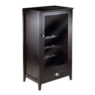 Winsome Brown Wood Modular Storage 20-bottle Shelf Wine Cabinet with Drawer