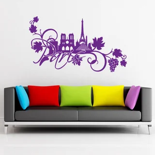 Style and Apply Paris Floral Vinyl Wall Decal and Sticker Mural Art Home Decor